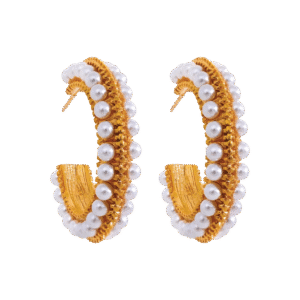 PEARL HOOP STUDS