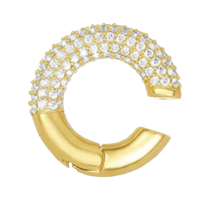 Pavé Circle Huggie | White