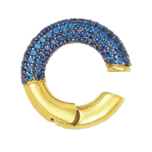 Pavé Circle Huggie | Blue