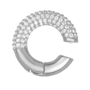 Pavé Circle Huggie | Silver