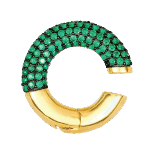 Pavé Circle Huggie | Green