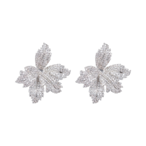 Frosted Maple Leaf Earrings